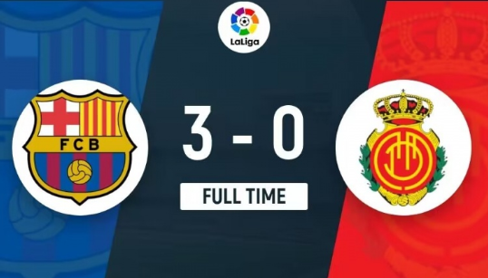 西甲 -巴萨3-0轻取十人马略卡 法蒂双响,加比传射 西甲 -巴萨3-0轻取十人马略卡 法蒂双响,加比传射