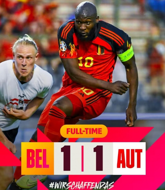 欧预赛-曼加拉蝎子摆尾乌龙卢卡库破门 比利时1-1平奥地利 欧预赛-曼加拉蝎子摆尾乌龙卢卡库破门 比利时1-1平奥地利