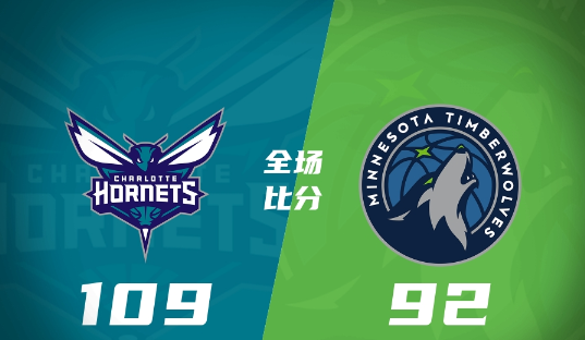 黄蜂6人上双109-92战胜森林狼 贝利17分 摩尔15分 黄蜂6人上双109-92战胜森林狼 贝利17分 摩尔15分