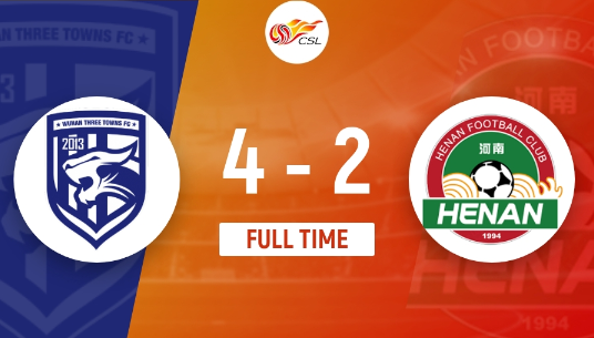 中超-武汉三镇4-2击败河南队 马尔康梅开二度,斯坦丘赛季首球 中超-武汉三镇4-2击败河南队 马尔康梅开二度,斯坦丘赛季首球