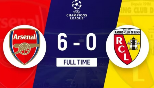 欧冠-阿森纳6-0大胜朗斯锁头名 哈弗茨连场破门若鸟点射前场5人齐开花 欧冠-阿森纳6-0大胜朗斯锁头名 哈弗茨连场破门若鸟点射前场5人齐开花