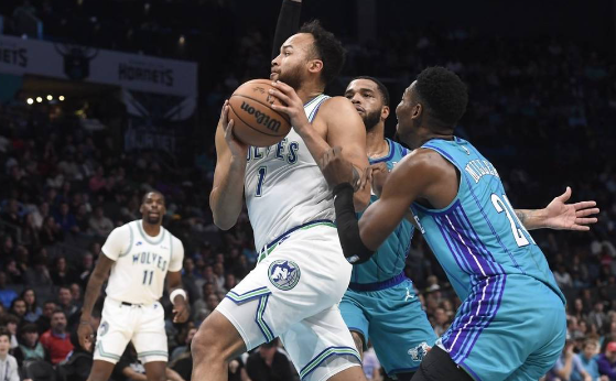 唐斯砍28+7+5戈贝尔26+12 森林狼123-117擒黄蜂喜迎4连胜 唐斯砍28+7+5戈贝尔26+12 森林狼123-117擒黄蜂喜迎4连胜