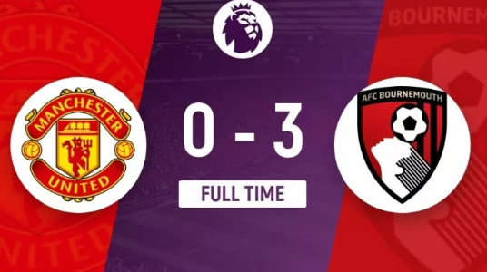 英超-伯恩茅斯3-0完胜曼联 索兰克、比林、塞内西破门 英超-伯恩茅斯3-0完胜曼联 索兰克、比林、塞内西破门