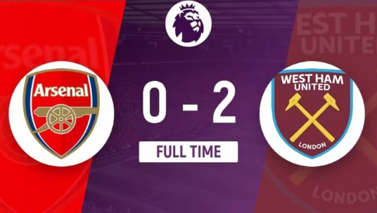 英超-阿森纳0-2负西汉姆距榜首2分 枪手狂轰30脚无果近4轮仅1胜 英超-阿森纳0-2负西汉姆距榜首2分 枪手狂轰30脚无果近4轮仅1胜