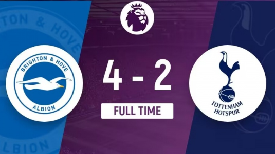 英超-布莱顿4-2终结热刺三连胜,佩德罗两射一传建功 英超-布莱顿4-2终结热刺三连胜,佩德罗两射一传建功