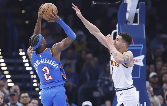 雷霆105-100力克掘金 亚历山大34+7+5 霍姆格伦18+13+5帽 约基奇缺战 雷霆105-100力克掘金 亚历山大34+7+5 霍姆格伦18+13+5帽 约基奇缺战