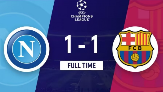 欧冠-巴萨1-1战平那不勒斯 伊尼戈失误那不勒斯1次射正即进球 欧冠-巴萨1-1战平那不勒斯 伊尼戈失误那不勒斯1次射正即进球