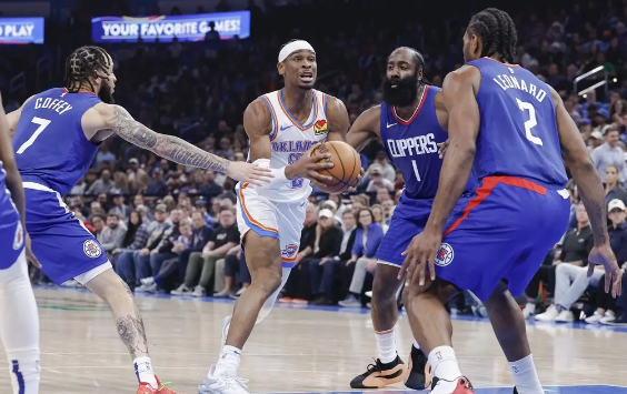 亚历山大31+8切特两双 哈登17分乔治低迷快船107-129不敌雷霆 亚历山大31+8切特两双 哈登17分乔治低迷快船107-129不敌雷霆