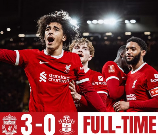 足总杯-利物浦3-0战胜南安普顿 18岁丹斯双响18岁库马斯首秀破门 足总杯-利物浦3-0战胜南安普顿 18岁丹斯双响18岁库马斯首秀破门