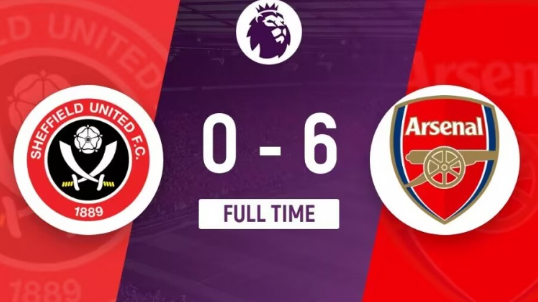 英超-阿森纳6-0大胜谢菲联联赛7连胜距榜首2分 厄德高赖斯破门 英超-阿森纳6-0大胜谢菲联联赛7连胜距榜首2分 厄德高赖斯破门