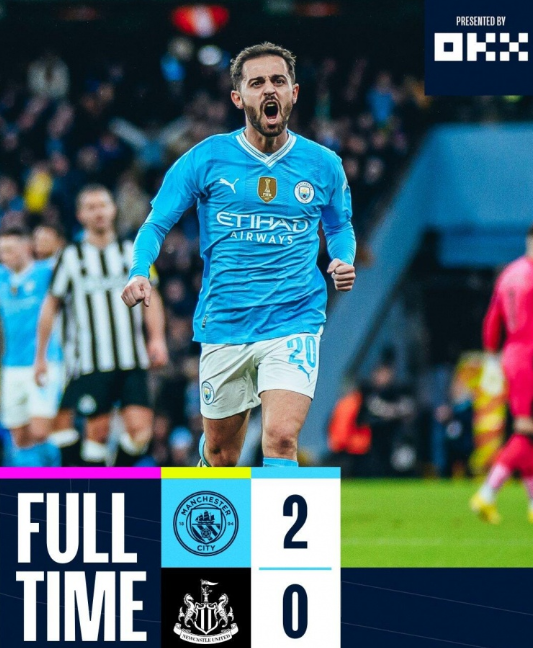 足总杯-曼城2-0完胜纽卡斯尔,B席梅开二度折射破门 足总杯-曼城2-0完胜纽卡斯尔,B席梅开二度折射破门