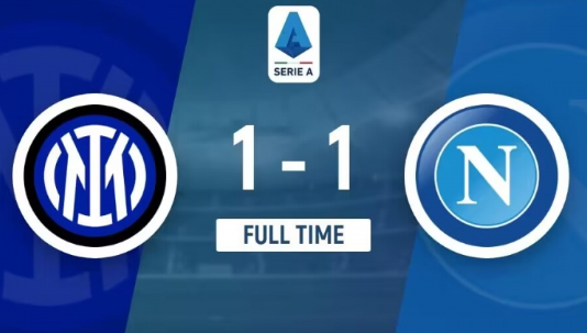 意甲-国际米兰1-1那不勒斯,达米安破门,小胡安扳平 意甲-国际米兰1-1那不勒斯,达米安破门,小胡安扳平