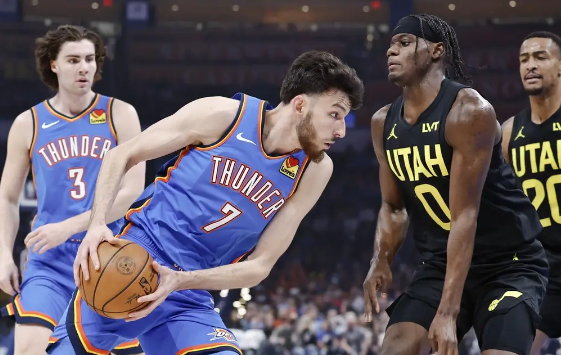 霍姆格伦35+14亚历山大31分 雷霆119-107胜爵士保住西部第一 霍姆格伦35+14亚历山大31分 雷霆119-107胜爵士保住西部第一