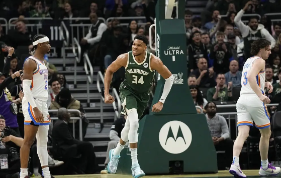 字母哥30+19米德尔顿三双 亚历山大12分雷霆93-118不敌雄鹿 字母哥30+19米德尔顿三双 亚历山大12分雷霆93-118不敌雄鹿