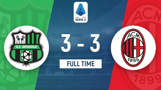 意甲-AC米兰3-3战平萨索洛 奥卡福替补建功 意甲-AC米兰3-3战平萨索洛 奥卡福替补建功