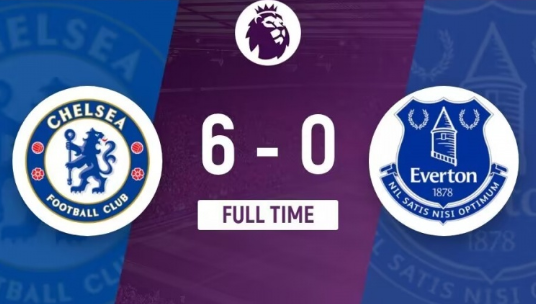 英超-切尔西6-0横扫埃弗顿仍第9距前六3分 帕尔默大四喜 英超-切尔西6-0横扫埃弗顿仍第9距前六3分 帕尔默大四喜