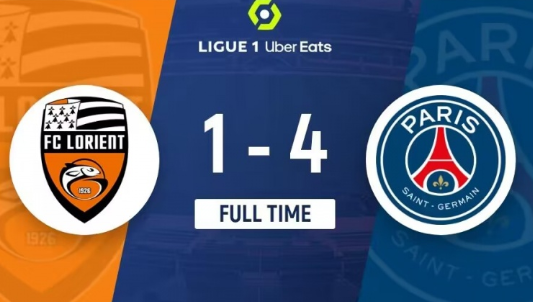 法甲-洛里昂1-4惨负巴黎, 姆巴佩梅开二度+助攻 法甲-洛里昂1-4惨负巴黎, 姆巴佩梅开二度+助攻