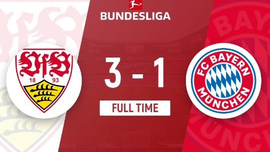 德甲-斯图加特3-1战胜拜仁,凯恩点射,郑优营破门 德甲-斯图加特3-1战胜拜仁,凯恩点射,郑优营破门