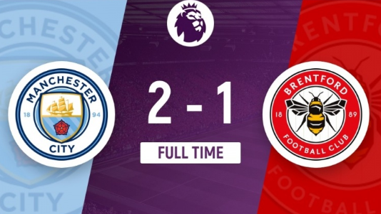 英超-曼城2-1战胜布伦特福德四连胜领跑 哈兰德双响4轮轰9球 英超-曼城2-1战胜布伦特福德四连胜领跑 哈兰德双响4轮轰9球