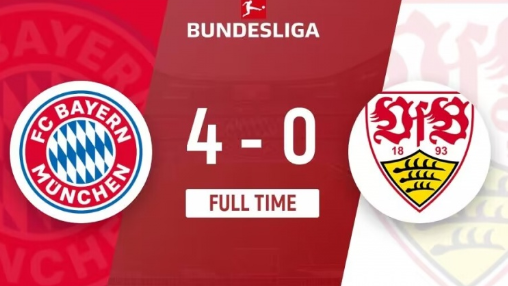 德甲-拜仁4-0完胜斯图加特，凯恩戴帽，科曼破门