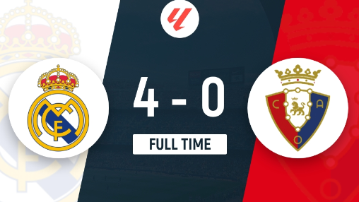 西甲-皇马4-0轻取奥萨苏纳结束连败 维尼修斯戴帽贝林传射 西甲-皇马4-0轻取奥萨苏纳结束连败 维尼修斯戴帽贝林传射