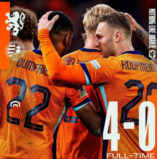 欧国联-荷兰4-0匈牙利小组第二晋级八强 加克波点射邓弗里斯传射 欧国联-荷兰4-0匈牙利小组第二晋级八强 加克波点射邓弗里斯传射