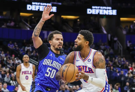 乔治6犯砍25+10+6 班凯罗20+8 魔术两将伤退力克76人 乔治6犯砍25+10+6 班凯罗20+8 魔术两将伤退力克76人